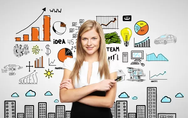 depositphotos 19347995 stock photo woman and business strategy